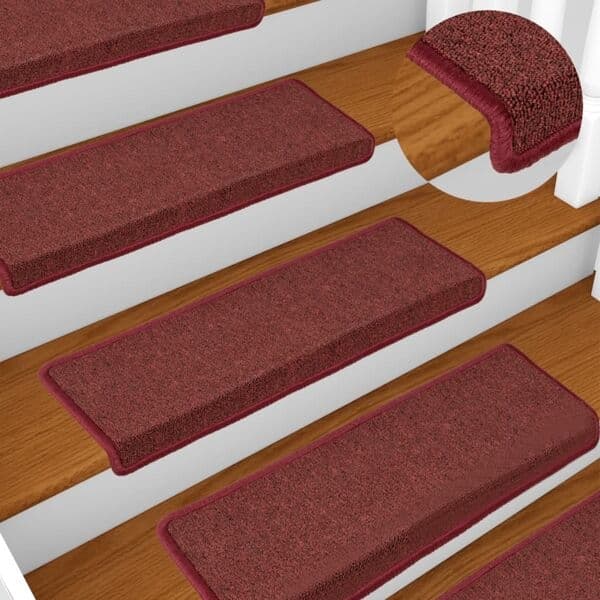 vidaXL Trappmattor 15 st 65x21x4 cm bordeaux rektangulär kant Röd