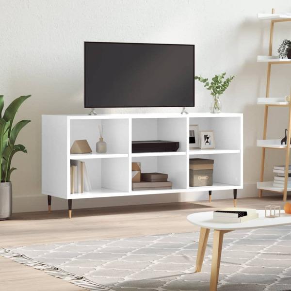 vidaXL Tv-bänk vit högglans 103,5x30x50 cm konstruerat trä Vit 14c0 | Vit |  17500 | Fyndiq