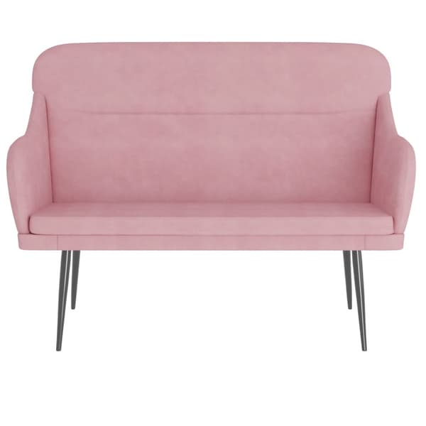 vidaXL Bänk rosa 110x76x80 cm sammet Rosa