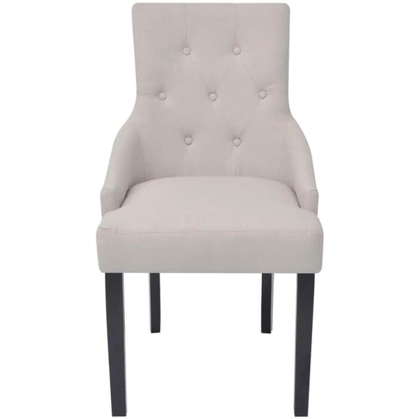 vidaXL Matstolar polyester gräddvita 6 st Creme