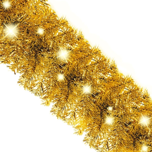 vidaXL Julgirlang med LED-lampor 20 m guld Guld