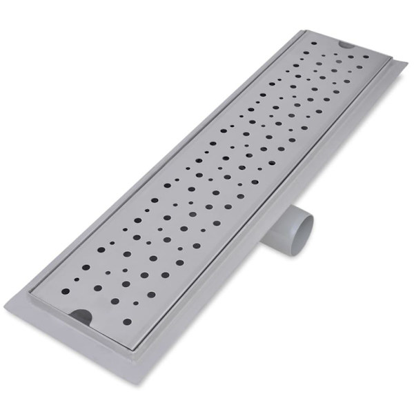 vidaXL Avlång golvbrunn 2 st bubblor rostfritt stål 530x140 mm