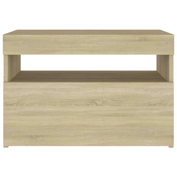 vidaXL Sängbord med LED-belysning sonoma-ek 60x35x40cm konstruerat trä Brun
