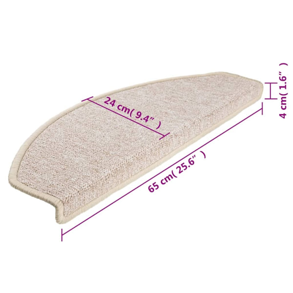 vidaXL 15 st Trappstegsmattor taupe 65x24x4 cm Taupe