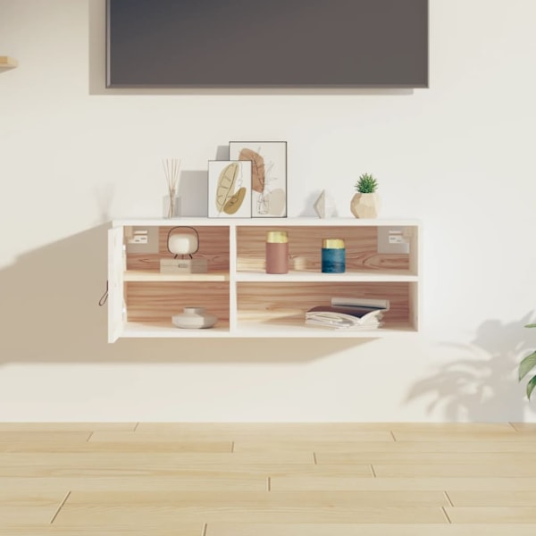 vidaXL Väggskåp vit 80x30x30 cm massiv furu Vit