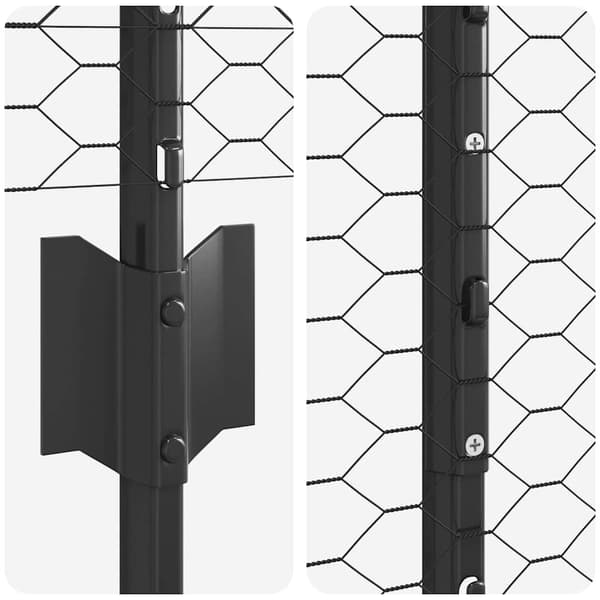 vidaXL Utomhus hexagonal stängsel med stolpe 50 x 1,2 m Grå Mesh Grå