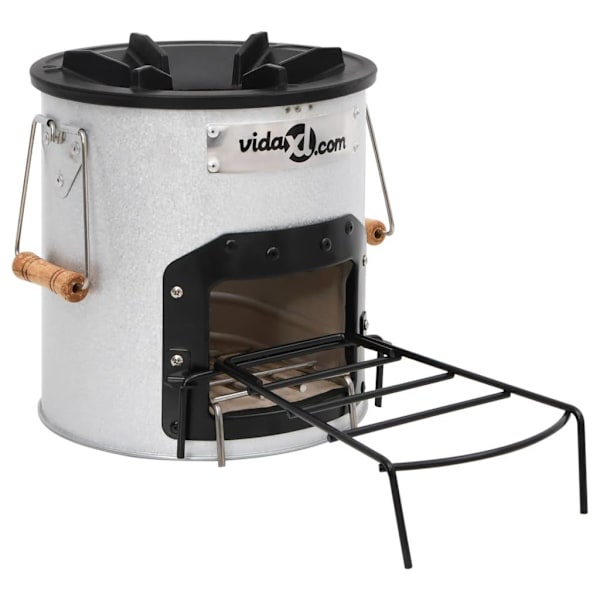 vidaXL Vedeldad campingspis silver 45x25x26 cm stål Silver