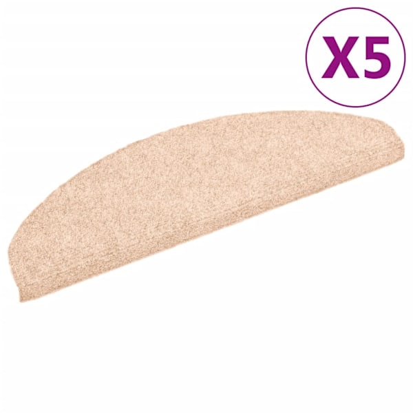 vidaXL Trappstegsmattor självhäftande 5 st brun 65x21x4 cm brodyr Brun