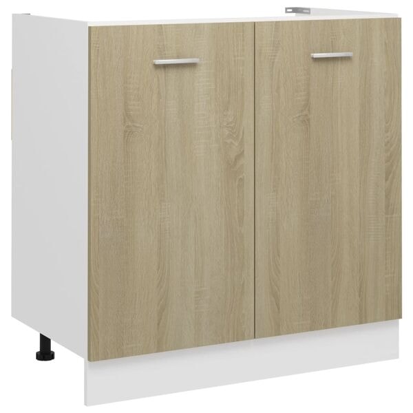 vidaXL Underskåp för diskho sonoma-ek 80x46x81,5 cm konstruerat trä Brun