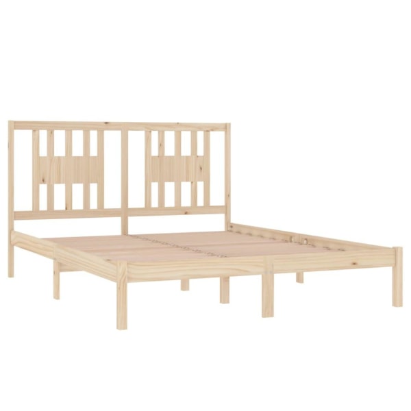 vidaXL Sängram massiv furu 140x200 cm Brun
