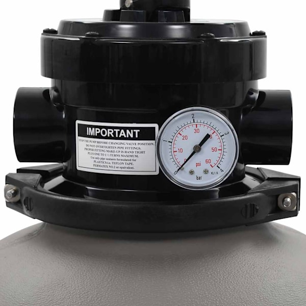 vidaXL Sandfilter med 4-vägsventil grå 350 mm grå