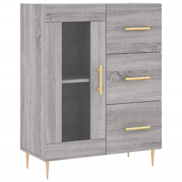 vidaXL Högskåp Grå Sonoma 69,5x34x180 cm konstruerat trä Grå