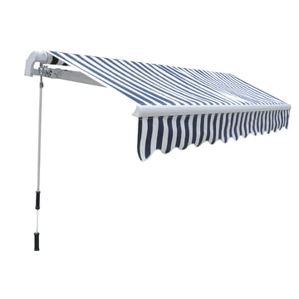 vidaXL Markis manuellt infällbar 300 cm blå/vit Blå