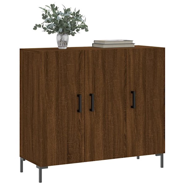 vidaXL Skänk brun ek 90x34x80 cm konstruerat trä Brun