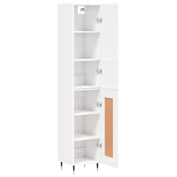 vidaXL Högskåp vit högglans 34,5x34x180 cm konstruerat trä Vit
