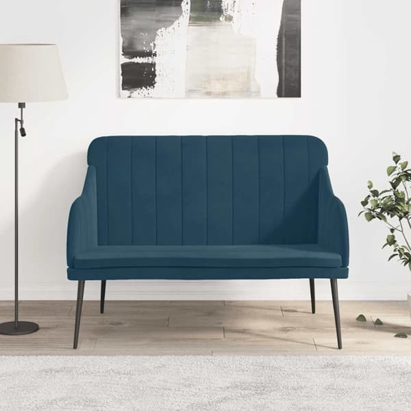 vidaXL Bänk blå 110x76x80 cm sammet Blå