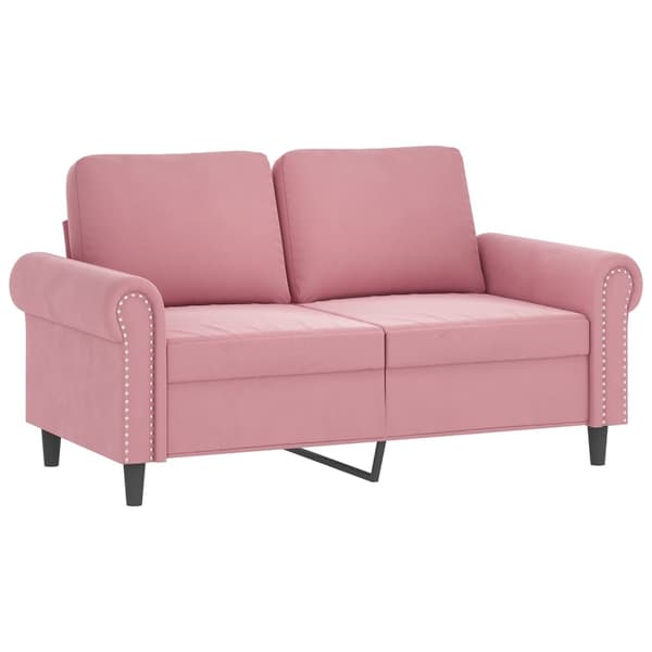 vidaXL Soffgrupp med dynor 3 delar rosa sammet Rosa