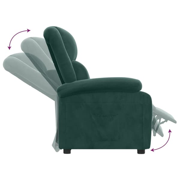 vidaXL Reclinerfåtölj mörkgrön sammet Grön