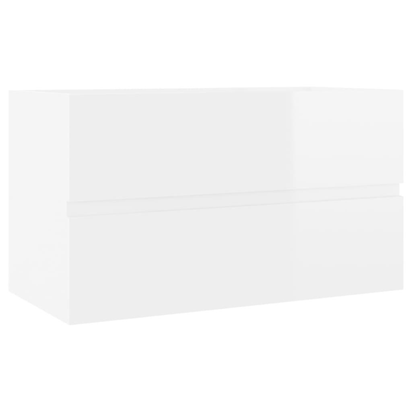 vidaXL Tvättställsskåp vit högglans 80x38,5x45 cm spånskiva Vit