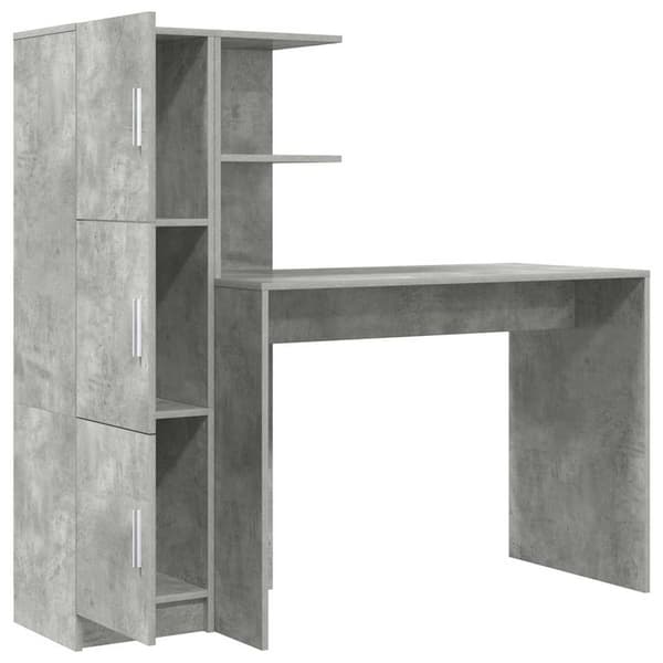 vidaXL Skrivbord 2 pcs Betonggrå Grå