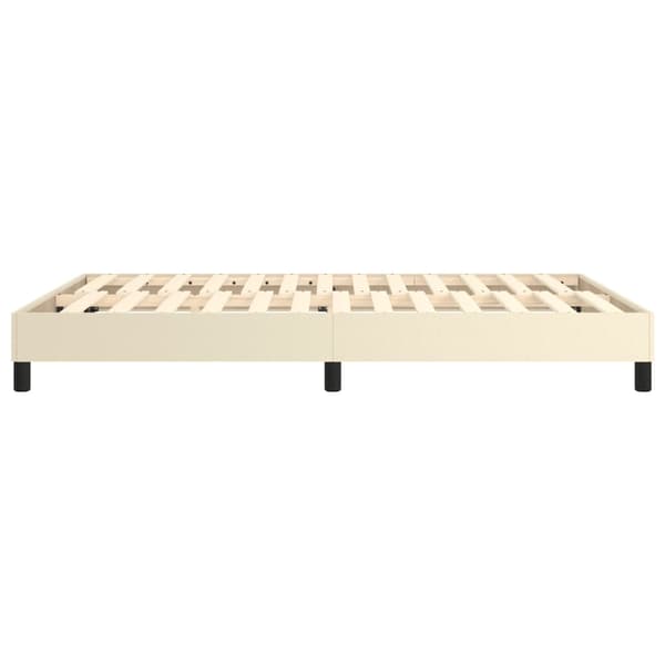 vidaXL Sängram gräddvit 140x200 cm konstläder Kräm