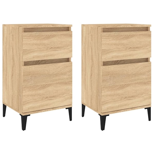 vidaXL Sängbord sonoma-ek 2 st 40x35x70 cm Brun