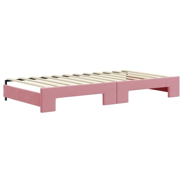 vidaXL Dagbädd utdragbar med lådor rosa 100x200 cm sammet Rosa