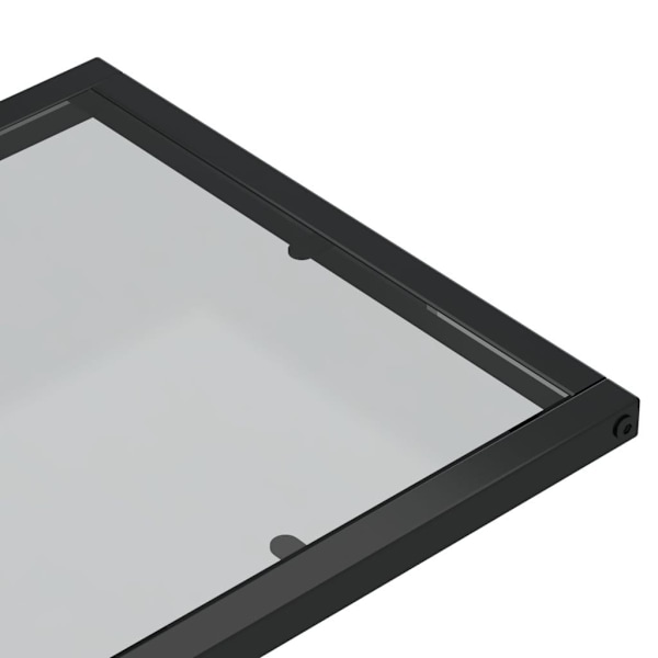vidaXL Sidobord till datorbord svart 50x35x65 cm härdat glas Svart