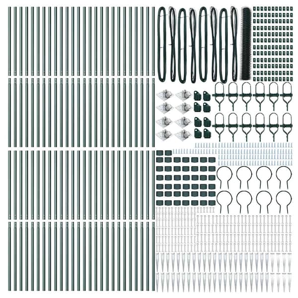 vidaXL Utomhus hexagonal stängsel med stolpe 100 x 1,2 m Grön Mesh Grön