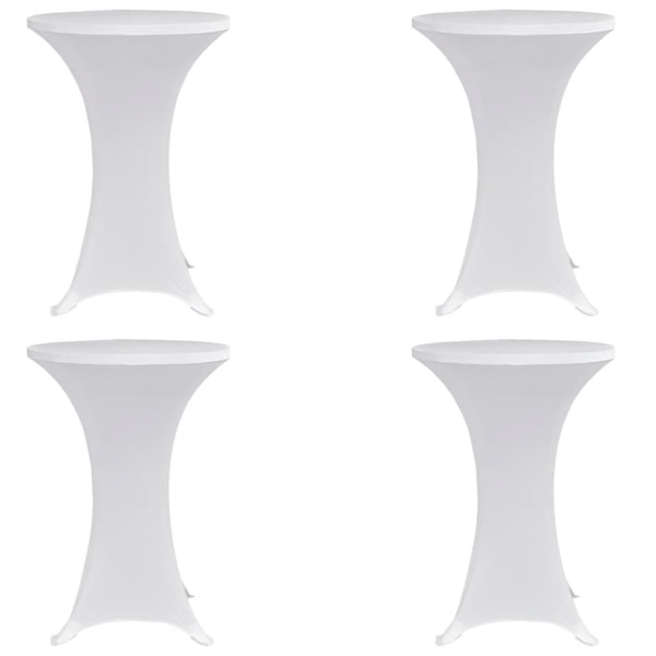 vidaXL Överdrag till ståbord Ø70 cm vit stretch 4 st Vit