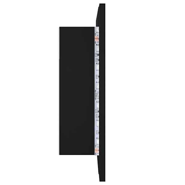 vidaXL Spegelskåp med LED svart 60x12x45 cm akryl Svart