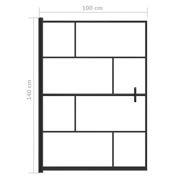 vidaXL Duschvägg ESG 100x140 cm svart