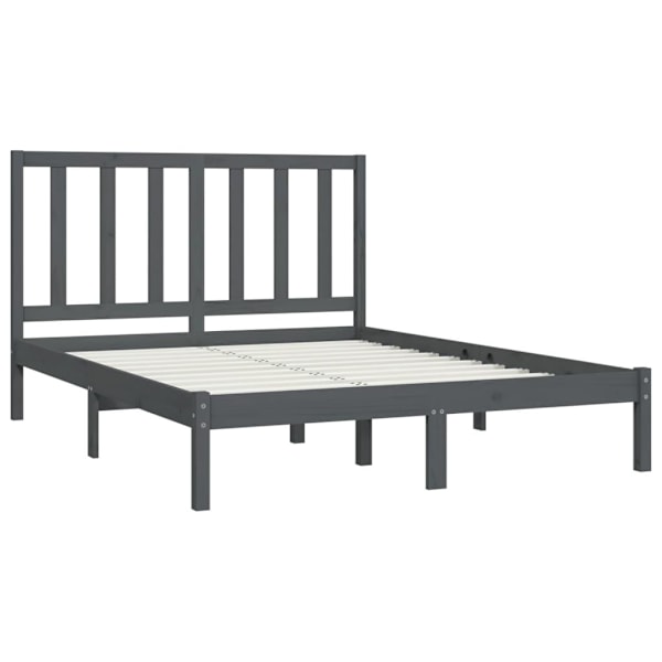 vidaXL Sängram grå massiv furu 120x200 cm enkelsäng Grå