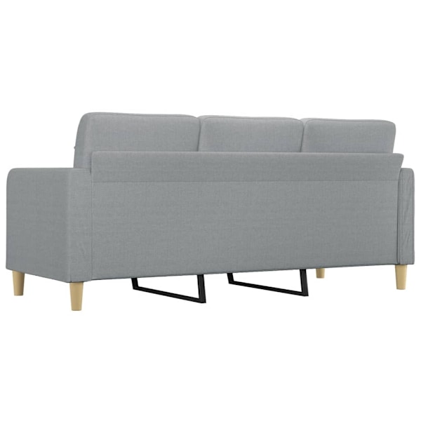 vidaXL 3-sitssoffa ljusgrå 180 cm tyg Grå