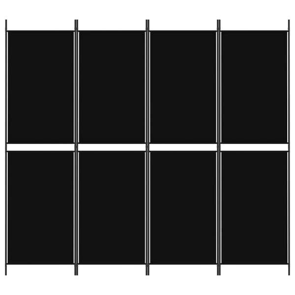 vidaXL Rumsavdelare 4 paneler svart 200x180 cm tyg art