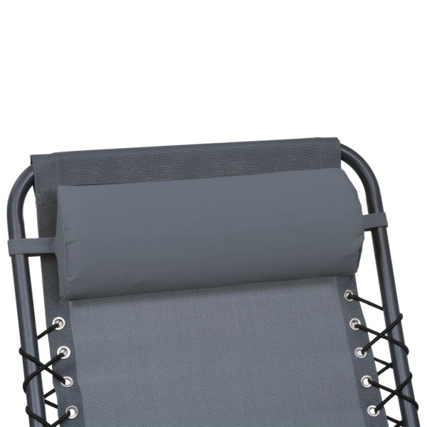 vidaXL Nackstöd till solstol grå 40x7,5x15 cm textilene grå