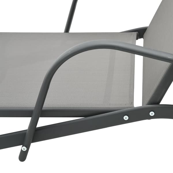 vidaXL Solsäng stål och textilene grå