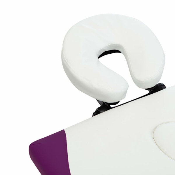 vidaXL Hopfällbar massagebänk 4 sektioner aluminium vit och lila Vit