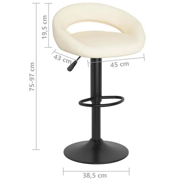 vidaXL Barstolar 2 st gräddvit sammet Creme