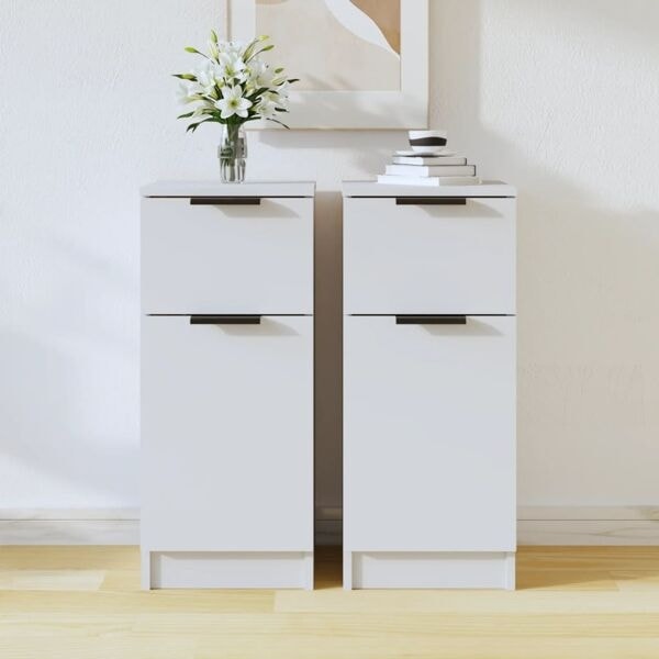 vidaXL Förvaringsskåp 2 st vit 30x30x70 cm konstruerat trä Vit