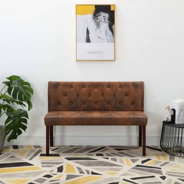 vidaXL Bänk 120 cm konstmocka brun Brun