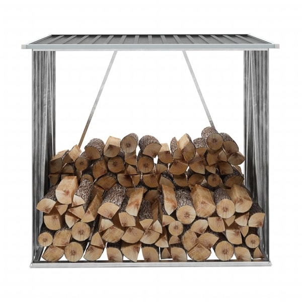 vidaXL Vedskjul galvaniserat stål 163x83x154 cm antracit Antracit