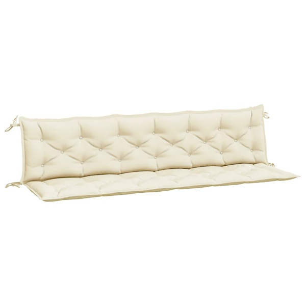 vidaXL Bänkdynor för trädgården 2st gräddvit 200x50x7cm oxfordty Vit