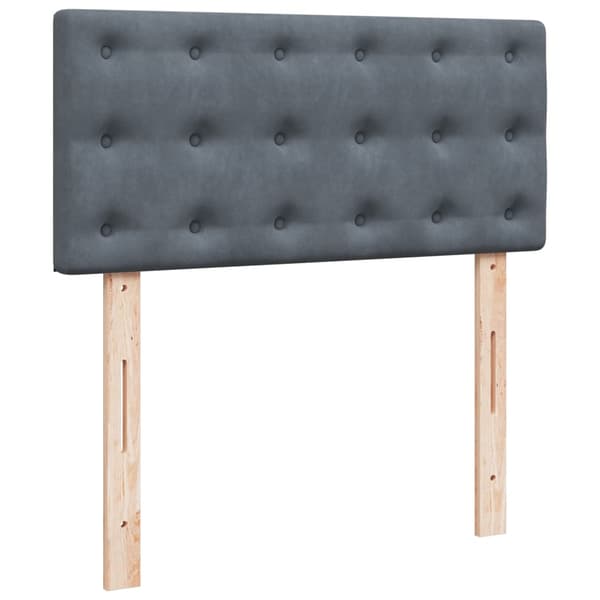 vidaXL Ramsäng med madrass mörkgrå 80x200 cm sammet Grå