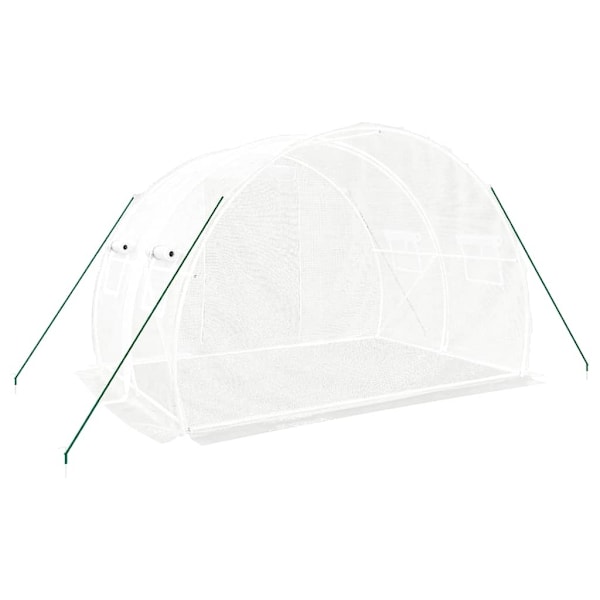 vidaXL Växthus med stålram vit 6 m² 3x2x2 m Vit