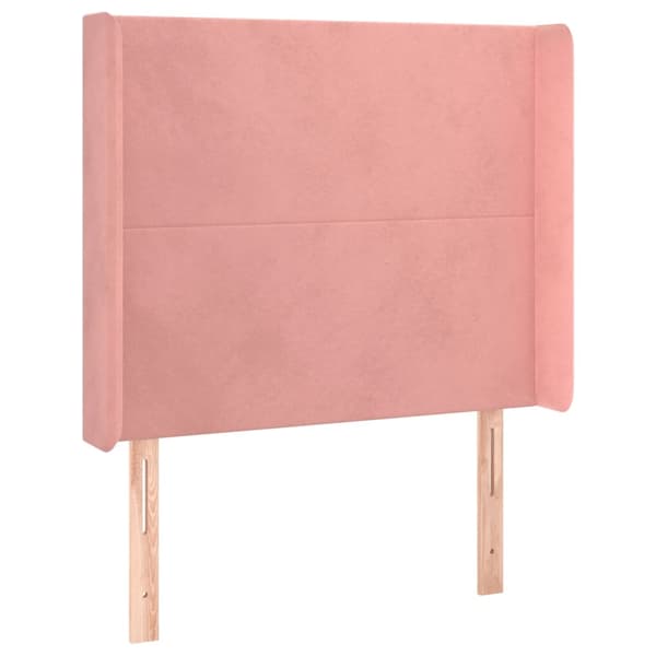 vidaXL Ramsäng med madrass rosa & LED 90x190 cm sammet Rosa