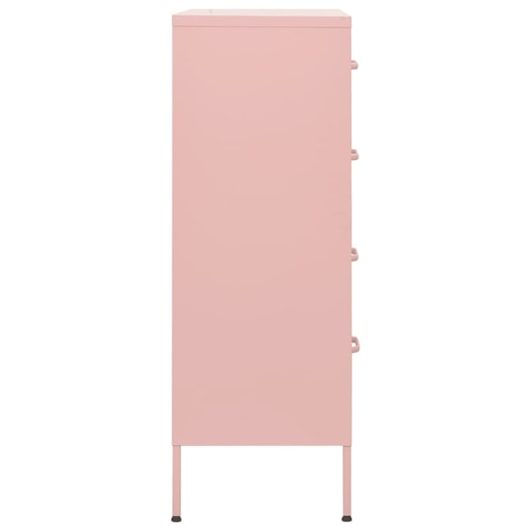vidaXL Byrå rosa 80x35x101,5 cm stål Rosa