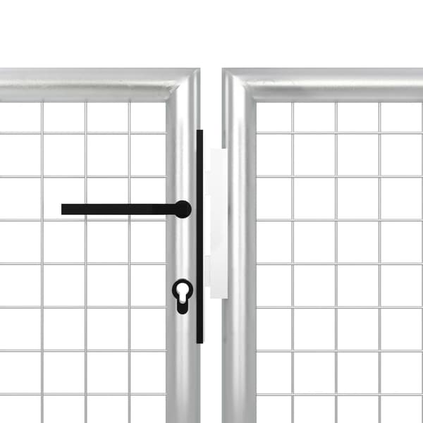 vidaXL Trädgårdsgrind stål 350x150 cm silver Silver