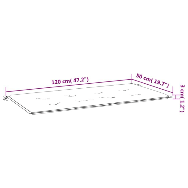 vidaXL Bänkdyna för trädgården grårutig 100x50x3 cm oxfordtyg multifärg