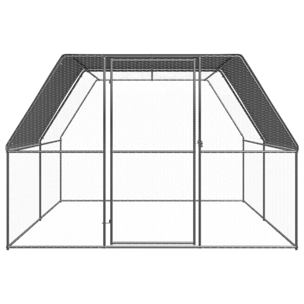 vidaXL Hönsbur för utomhusbruk 3x4x2 m galvaniserat stål Silver